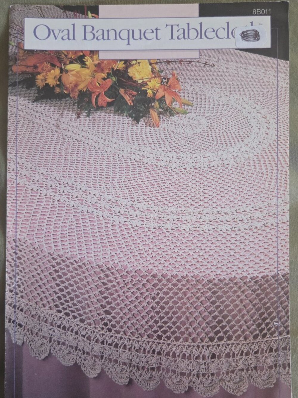 Vintage 1989 Annie's Attic Oval Banquet Tablecloth Crochet Pattern 8B011 OOP